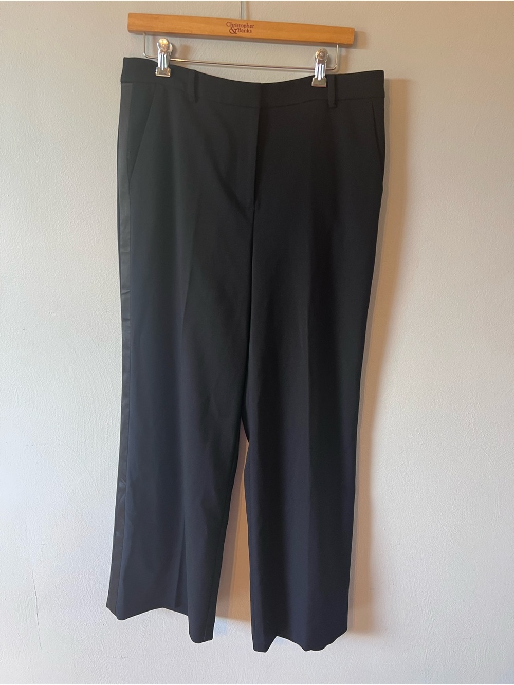 LOFT Woman’s Black Dress Trousers with Side Trim